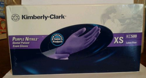 Kimberly clark kc500 purple nitrile exam gloves latex free xs 100/box expired for sale