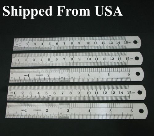US Seller 7-8 Day Shipping 5PCS Double Sided Stainless Steel Measuring Rulers