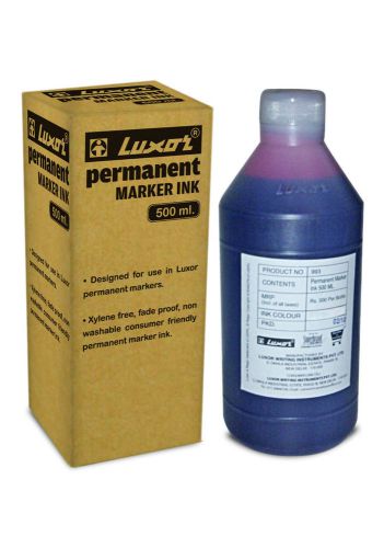 Blue color Luxor Permanent Marker Ink bottle Fade Proof Non washable 500 ml