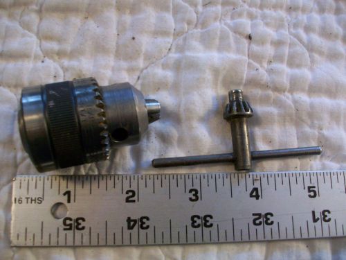 Craftsman By Jacobs Drill Chuck &amp; Key 1/16-3/8&#034; Capacity Bore 3/8&#034; 24 Threads PI