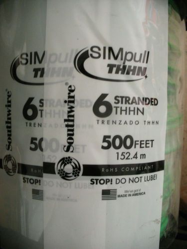 6/1 6 Gauge Stranded THHN THWN MTW Green Ground Wire Southwire Simpull 500ft
