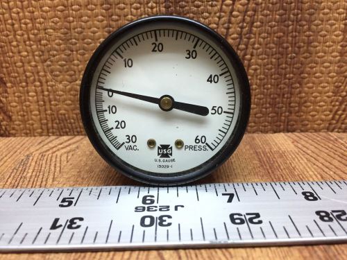 U.S. Gauge 2&#034; Compound Pressure Gauge 30-0-60  / 1/4&#034; NPT Back 30&#034;HG-0-60 PSI