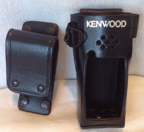 Kenwood leather carrying case klh-154 k2 w/swivel belt loop klh-6sw holster for sale