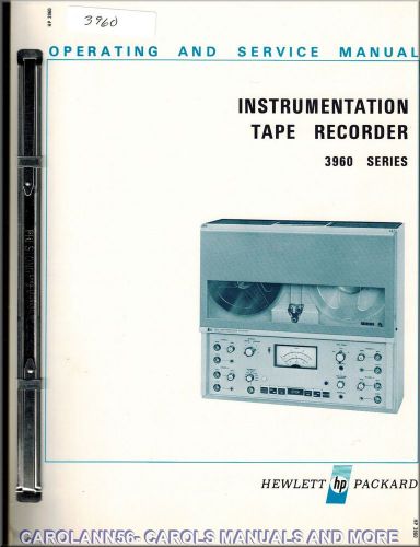 HP Manual 3960 SERIES INSTRUMENTATION TAPE RECORDER