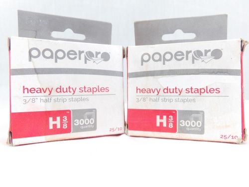 2 boxes of 3000 PaperPro Heavy Duty Staples 3/8 Inch Leg Length ACI1962