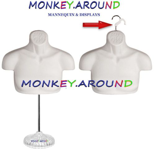 1 male torso mannequin white form +1 stand +1 hanger display shirt jacket jersey for sale