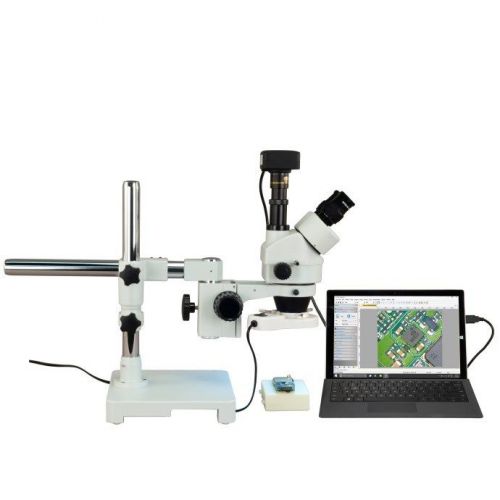 Omax 3.5x-90x 14mp usb3.0 digital zoom stereo boomstand microscope+8w ring light for sale