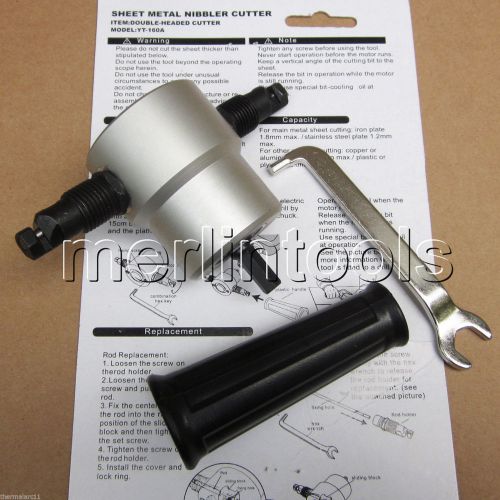 Double Head Sheet Metal Nibbler Cutter Drill Attachment