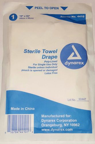 Dynarex Disposable Sterile Towel Drape 18x26&#034; Latex Free/Poly Lined Set of 10