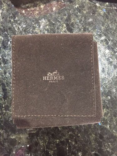 Authentic Hermes Paris Velvet Pouche Jewelry Gift Bag pouch Dust Bag