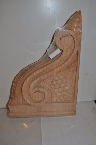 Pair of R-Oak Bar Corbels Hand Carved 2 3/4&#034;x 9&#034;x 13&#034; Acanthus &amp; Berry Carving