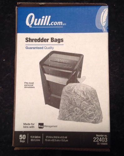 Quill shredder bags 15.8 gal, 50 count