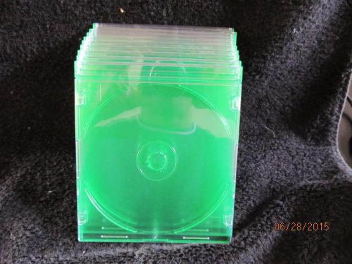 Slim Jewel Cases- 10 Clear Green