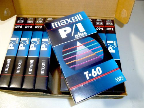 [Box of 10] Maxell P/I Plus T-60 VHS Cassette Tapes - New
