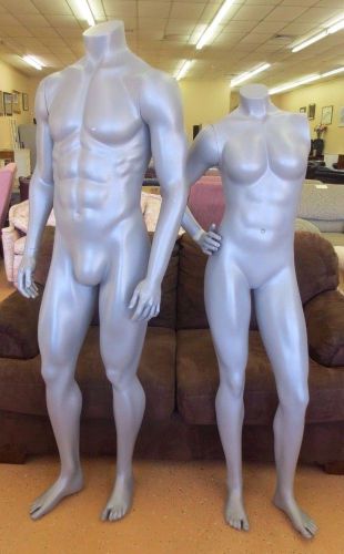Greneker Athletic Man Male &amp; Woman Female Mannequin Display Model Lot of 2
