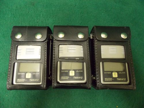 Industrial scientific gas detector tmx412 w/ leather case (lot of 3) % for sale