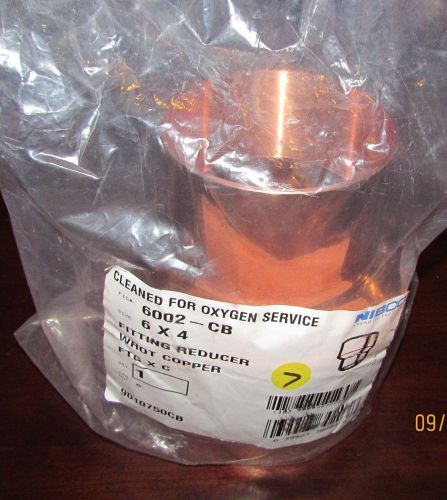 Copper coupling bell fitting reducer 6 inch to 4 inch brand new nibco wrot ftgxc for sale