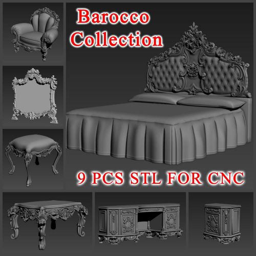 9 PCS 3d Models STL for CNC Router Engraver Machine Relief Artcam