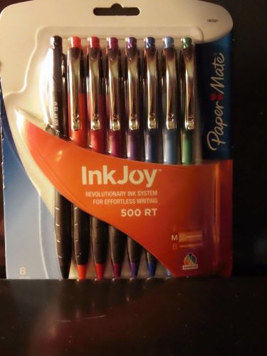 Papermate InkJoy 500RT Ballpoint Pens, Medium Point-1.0mm, Assorted, Pack of 8
