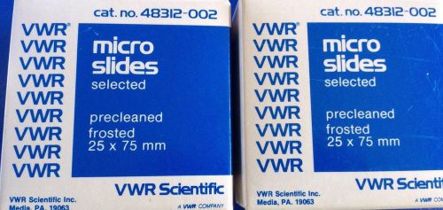 7 NEW VWR 48312-002 MICRO SLIDES SELECTED PRECLEANED FROSTED 25 X 75 X 1mm