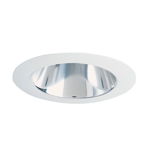 Juno Lighting 442C-WH 4-Inch Deep Cone Recessed Trim Clear Alzak with White T...