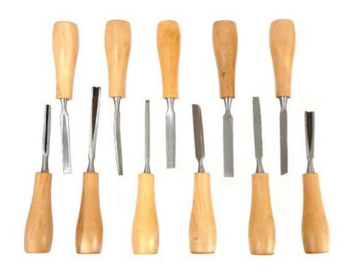 Wood carving chisel set - 11-piece hand-ground - hardwood for sale