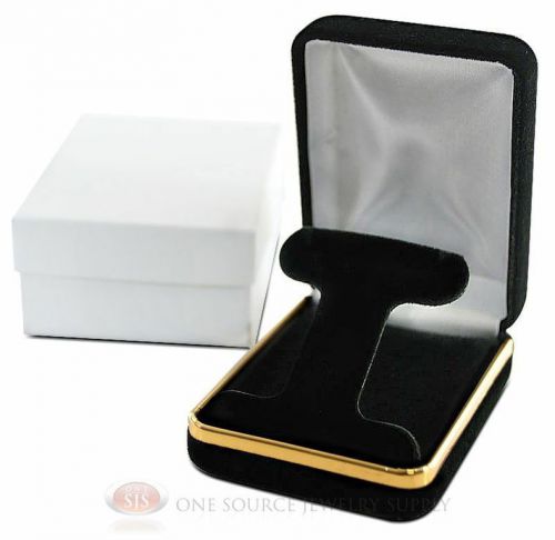 Black Velvet Classic T Earring Metal Jewelry Gift Box 2 1/4&#034; x 3&#034; x 1 1/4&#034;