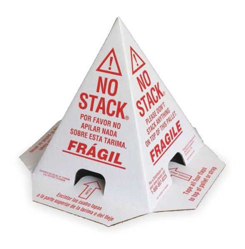 20 no stack fragile pallet cones shipping supply 8 x10 red white uline s-7252 for sale