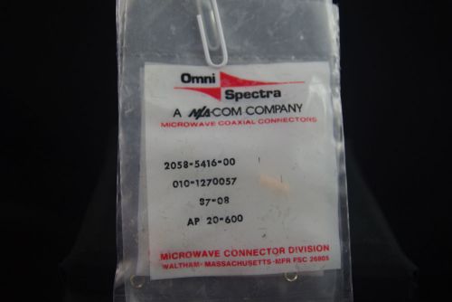 Three NOS NIB OmniSpectra Model 2058-5416-00 SMA Spark Plug Microwave Connectors