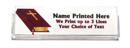 Bible cross custom name tag badge id pin magnet for pastor church volunteers for sale