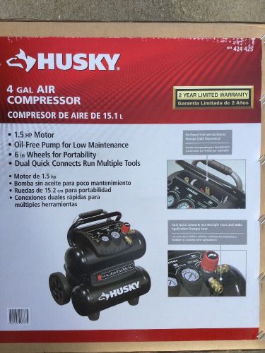 NEW Husky 4.6 Gal. Portable Electric Ultra Quiet Air Compressor 4610A FREE SHIP