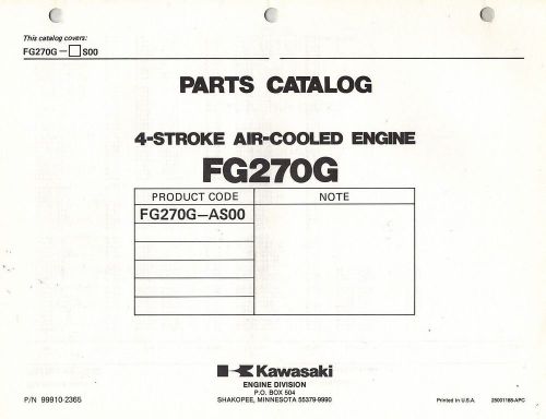 KAWASAKI  FG270G  AIR COOLED  ENGINES  PARTS  MANUAL