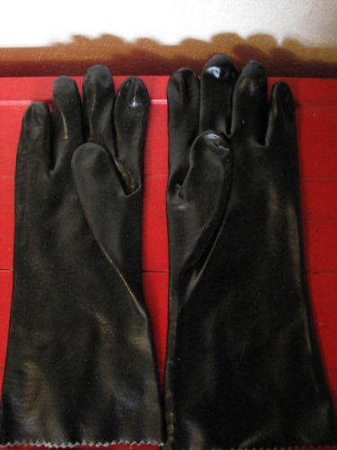 Pvc coated gloves, smooth lengh 14&#034; for sale