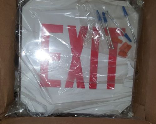 Lsi wet exit sign - led - red with battery for sale
