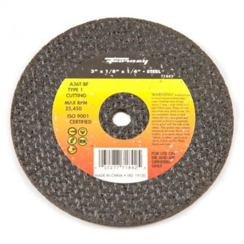 3&#034; X 1/8&#034; Cut-Off Wheel With 1/4&#034; Arbor, Metal Type 1, A36T-Bf Forney Saw Blades