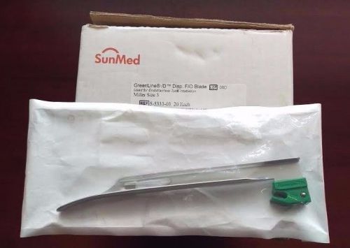 SunMed Greenline Disposable Laryngoscope Blade Miller 3 F/O #5-5333-03 NEW 1 BOX