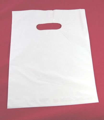 200   12&#034; x 15&#034; WHITE  GLOSSY Low-Density Plastic Merchandise or Party Bags