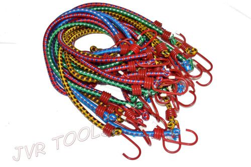20PC - 24&#034; Multi Color Bungee Cords 24 in Long Bungee Thick Tie Downs w/ Hooks