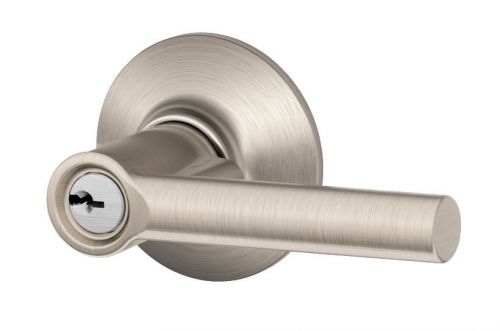 Kwikset milan non-handed satin nickel lever entry lock for sale