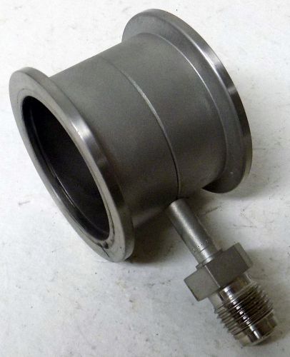 KLEIN FLANGE KF-40 1 1/16&#034; LONG STRAIGHT PIPE VACUUM FITTING WITH VCR PORT 1/4&#034;