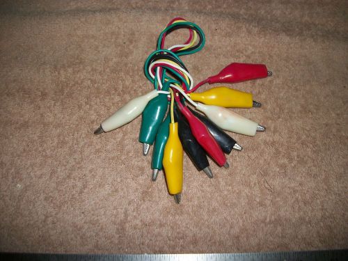 LOT OF RED-GREEN-BLACK-YELLOW-WHITE TEST LEADS-ALLIGATOR CLIPS ! A