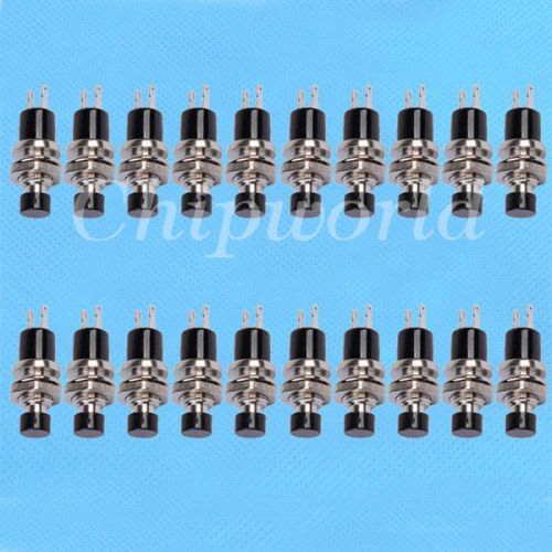 20pcs Lockless Momentary ON/OFF Push button Black Mini Switch new