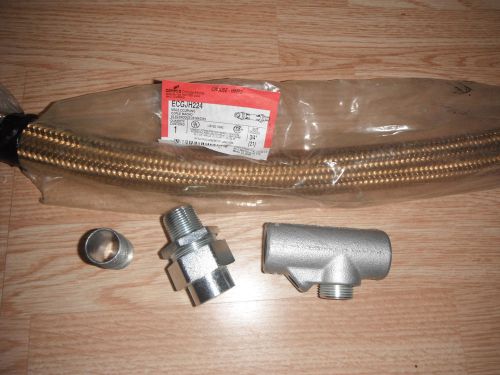 CROUSE-HINDS ECGJH221 3/4&#034; EXPLOSION PROOF 24&#034; FLEXIBLE &amp; SEAL OFF EYS21&amp; UNION