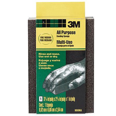 3M 908 3M All-Purpose Sanding Sponge-FINE/MED SANDING SPONGE