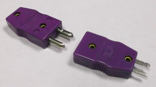 Two omega type e thermocouple connectors  - male adapter &amp; female - made in usa for sale