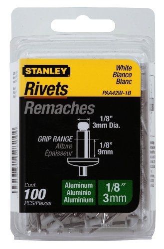 Stanley Paa42W-1B 1/8 Inch X 1/8 Inch White Aluminum Rivets,Pack of 100(Pack of