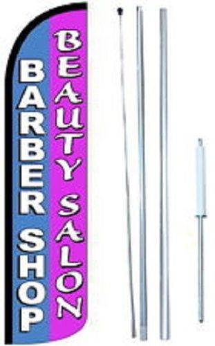 Barber shop  windless  swooper flag with complete hybrid pole set for sale