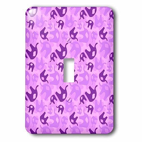 3dRose LLC lsp_51326_1 Pink and Purple Elephants, Cute Whimsical Art, Single