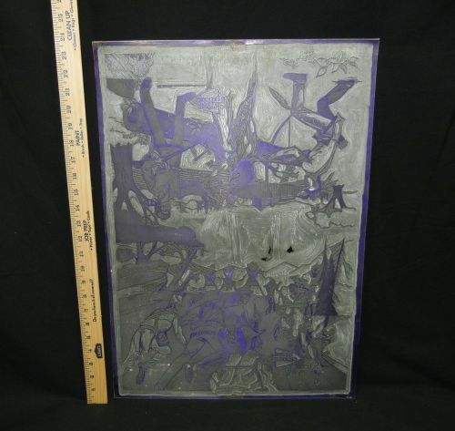 Davy Crockett Built Rite Puzzle Photo Engravers Metal Letterpress - Vintage
