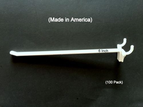 (100 pack) 6 inch glass-fiber filled plastic peg hooks for 1/8&#034; &amp; 1/4&#034; pegboard for sale